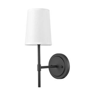 Open Box - Globe Electric - 1-Light Clarissa Wall Sconce Matte Blac White